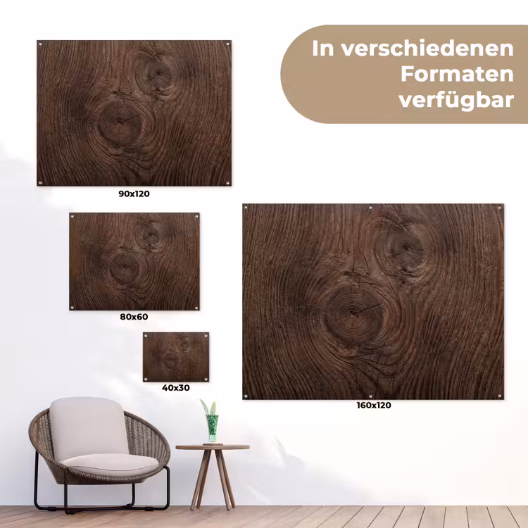 Houtnerf - Textuur - Patroon - Bruin - Rustiek tuinposter los doek klein -Xsfeer9_DE