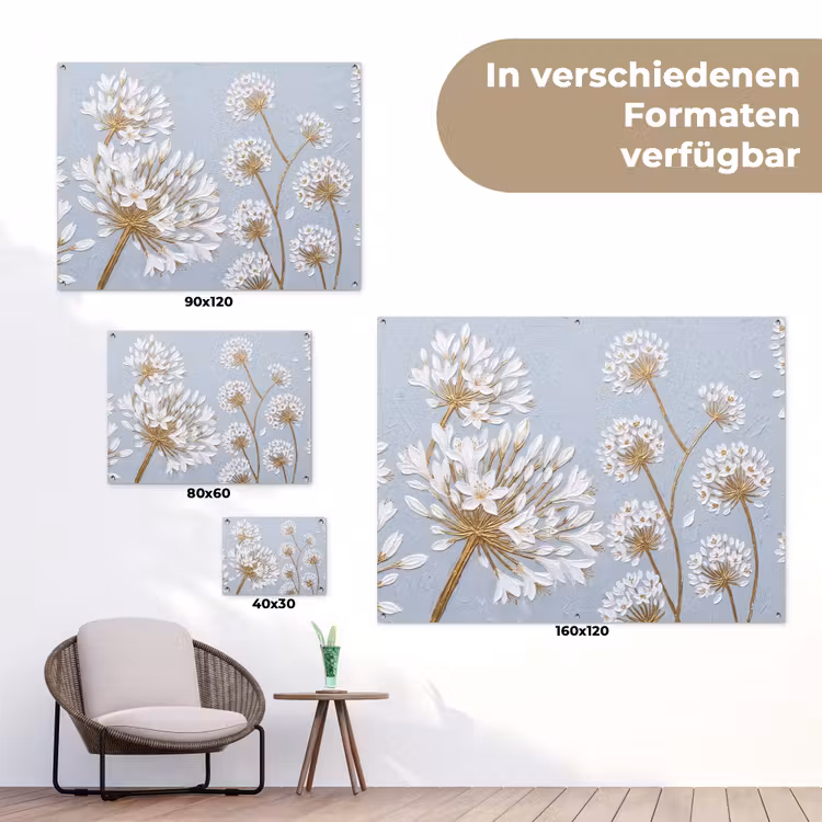 Illustratie - Bloemen - Blauw tuinposter los doek klein -Xsfeer9_DE