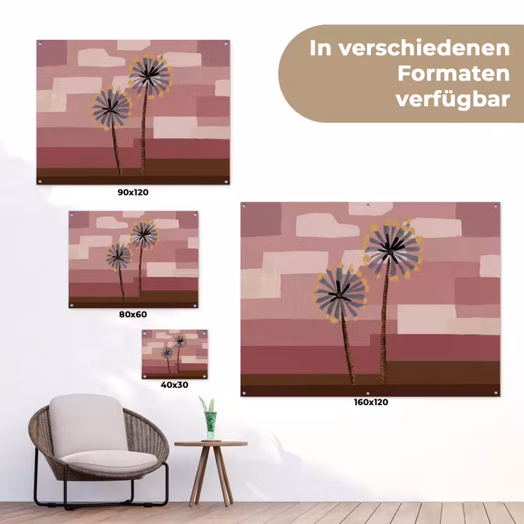 Illustratie - Bloemen - Vlakken - Abstract tuinposter los doek klein -Xsfeer9_DE