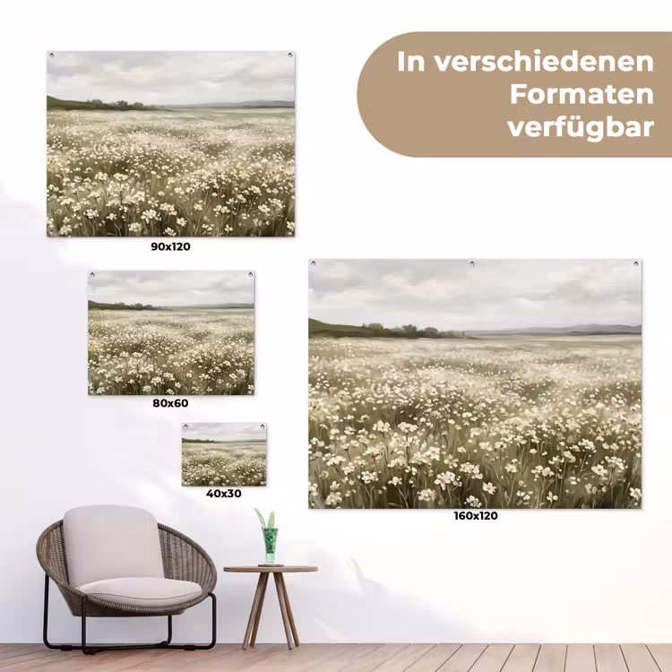 Illustratie - Landschap - Wit tuinposter los doek klein -Xsfeer9_DE