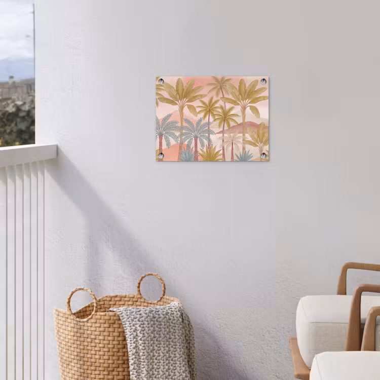 Illustratie - Palmbomen - Kleurrijk tuinposter los doek klein -sfeer8
