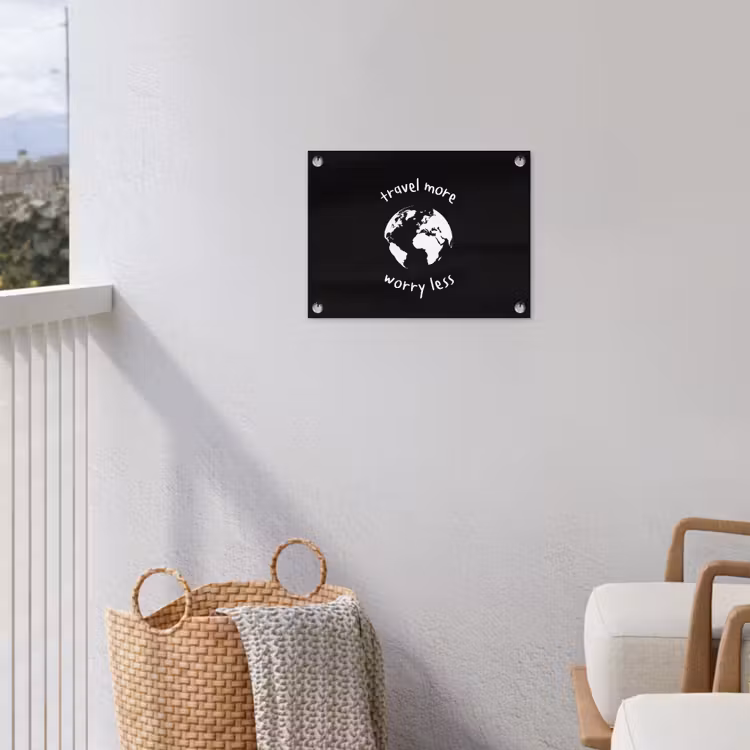 Illustratie - Zwart - Planeet - Quote tuinposter los doek klein -sfeer8