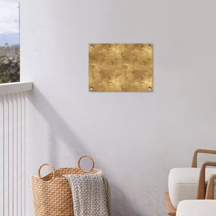 Industrieel - Textuur - Goud tuinposter los doek klein 239 -sfeer8
