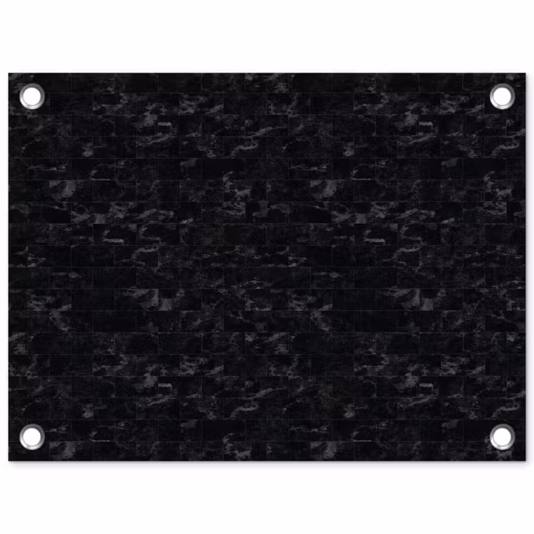 Tegels - Patroon - Marmer - Zwart tuinposter los doek klein 239 -3d
