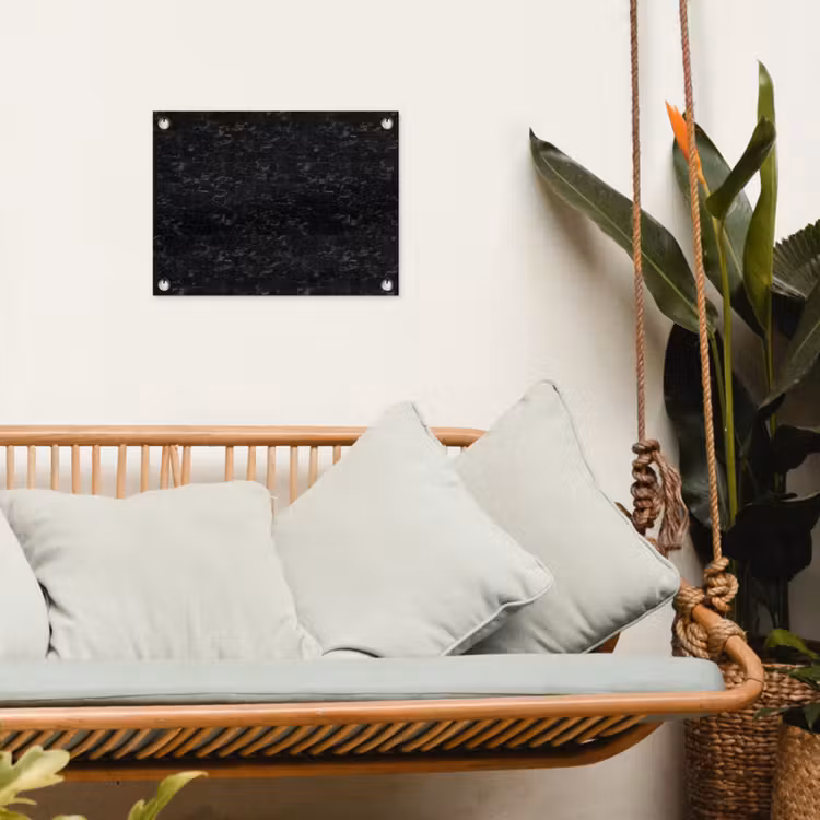 Tegels - Patroon - Marmer - Zwart tuinposter los doek klein 239 -sfeer7