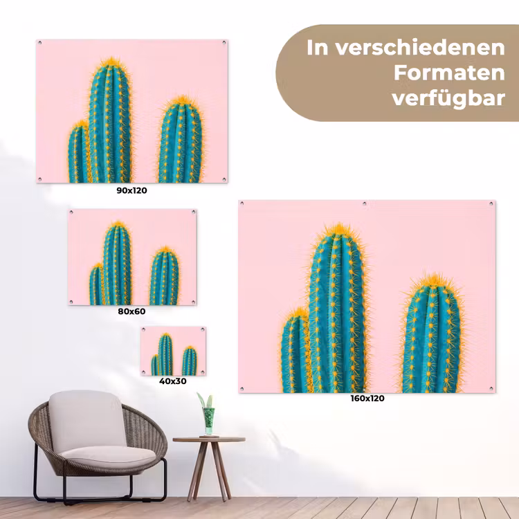Cactussen - Modern - Pastel tuinposter los doek klein -Xsfeer9_DE