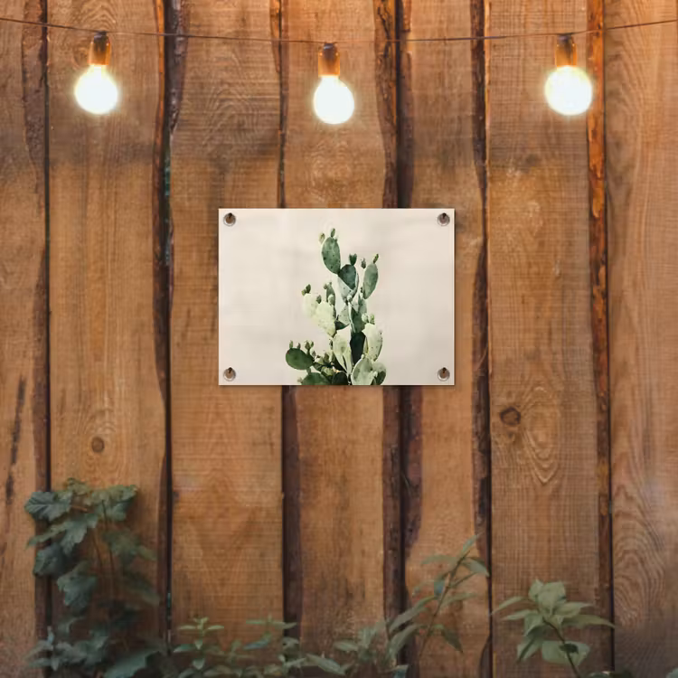 Cactus - Groen - Minimalistisch tuinposter los doek klein -sfeer1