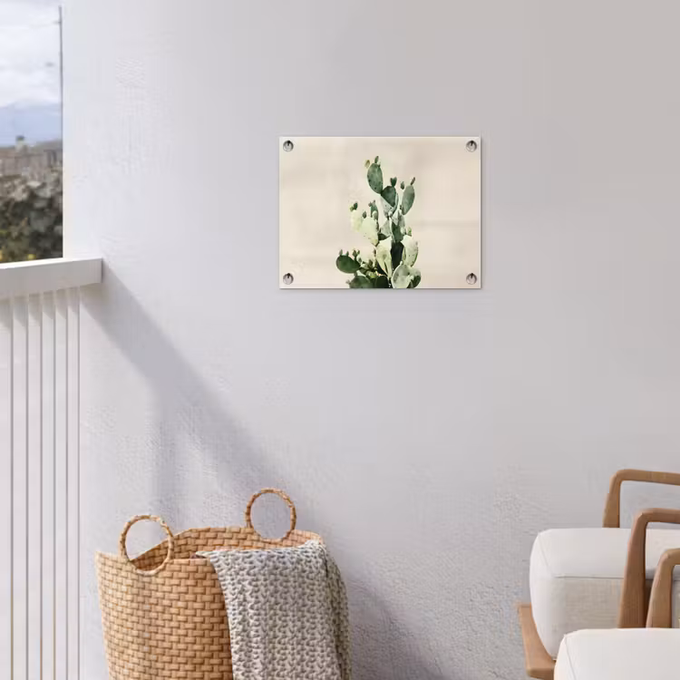 Cactus - Groen - Minimalistisch tuinposter los doek klein -sfeer8