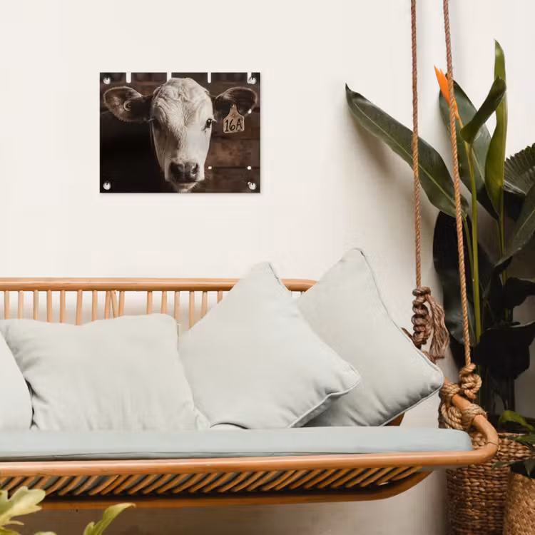 Kalf - Oormerk - Houten stal tuinposter los doek klein -sfeer7