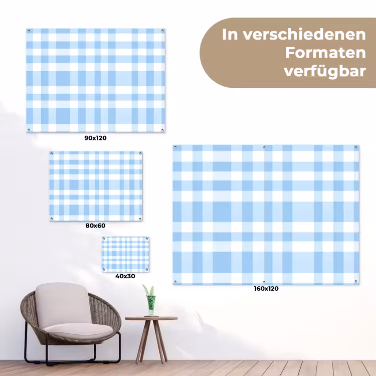 Ruit - Patroon - Blauw tuinposter los doek klein 239 -Xsfeer9_DE