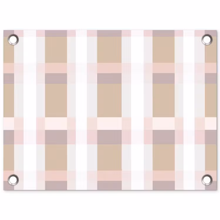 Ruitpatroon - Aardetinten - Minimalistisch tuinposter los doek klein 239 -3d