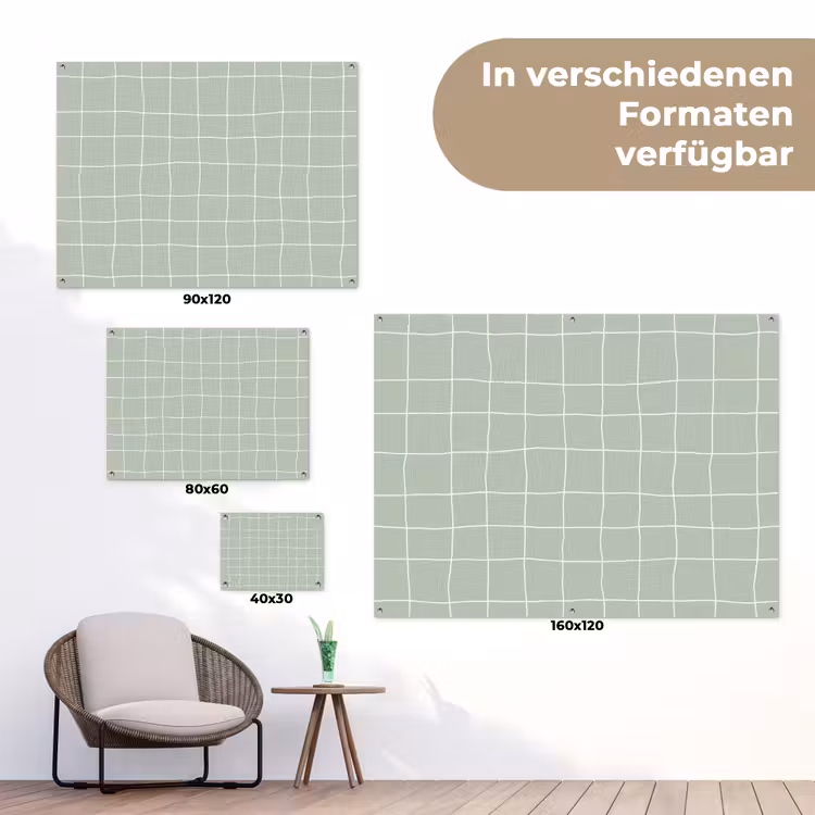 Ruitpatroon - Golvend - Groen tuinposter los doek klein 239 -Xsfeer9_DE