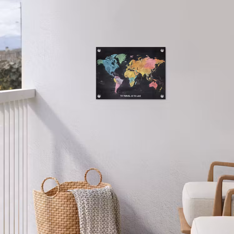 Kaart - Krijt - Regenboog - Quote tuinposter los doek klein -sfeer8