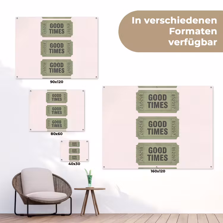 Kaartje - Vintage - Groen - Evenement - Collectie tuinposter los doek klein -Xsfeer9_DE
