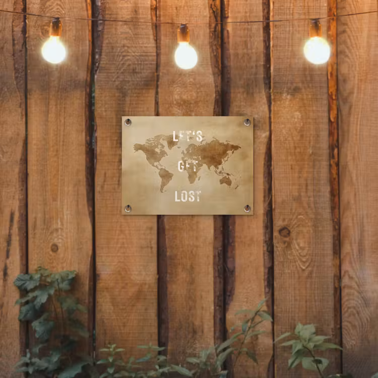 Kaart - Vintage - Quote tuinposter los doek klein -sfeer1