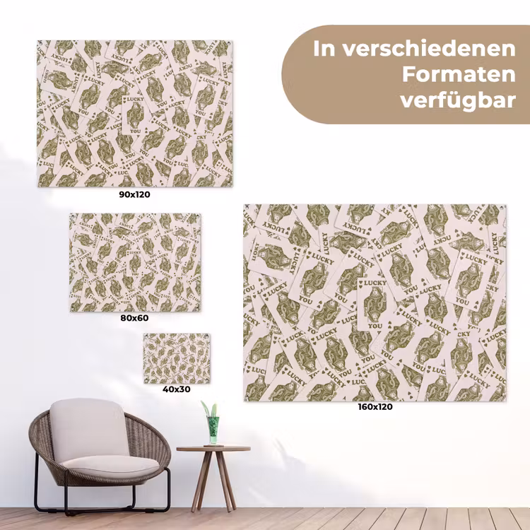 Kaarten - Koningin - Patroon - Groen - Spel tuinposter los doek klein -Xsfeer9_DE