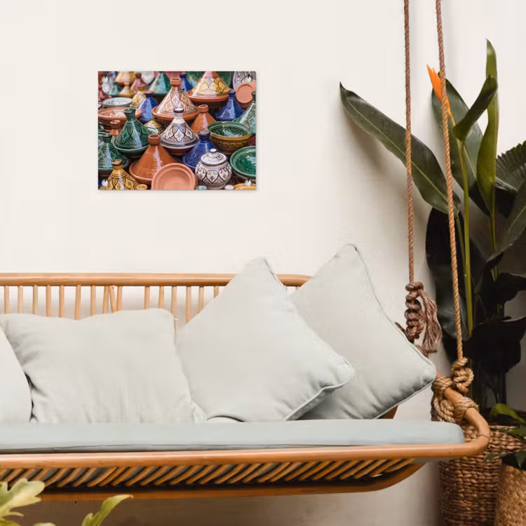 Gartenposter - Keramik – Bunt – Muster - Aardewerk - Kleurrijk - Patroon tuinposter los doek klein