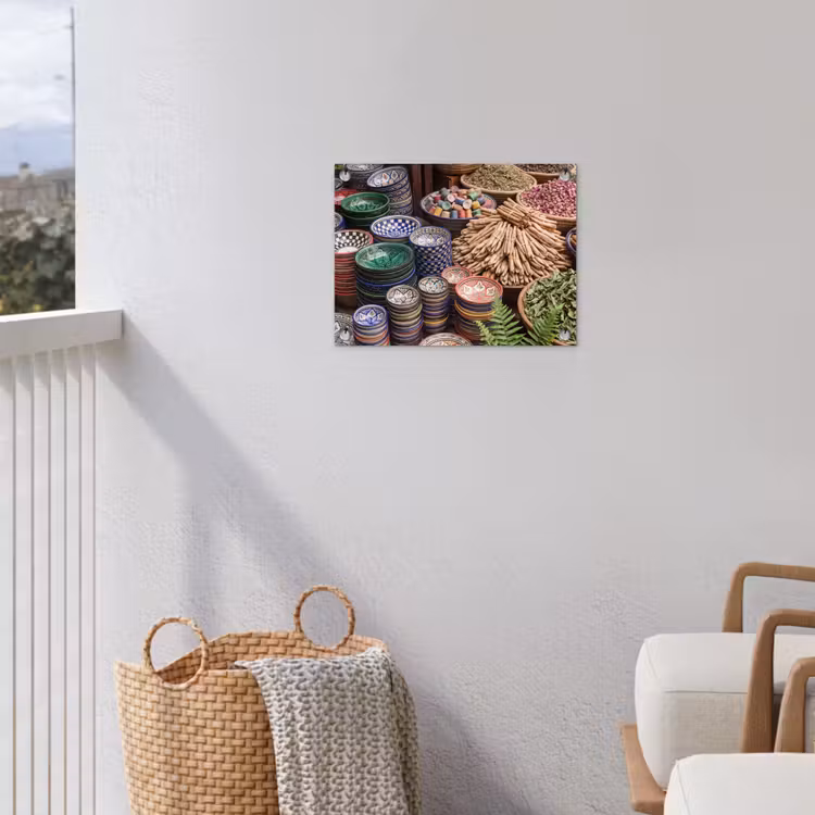 Gartenposter - Keramik – Orientalisch – Farbenfroh - Aardewerk - Oosters - Kleurrijk tuinposter los doek klein