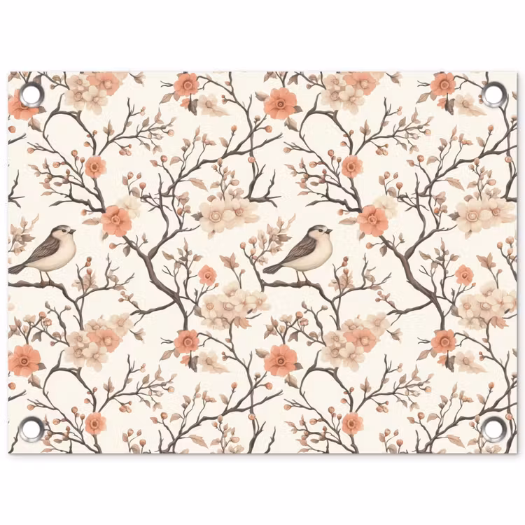 Kersenbloesem - Mus - Roze tuinposter los doek klein 239 -3d