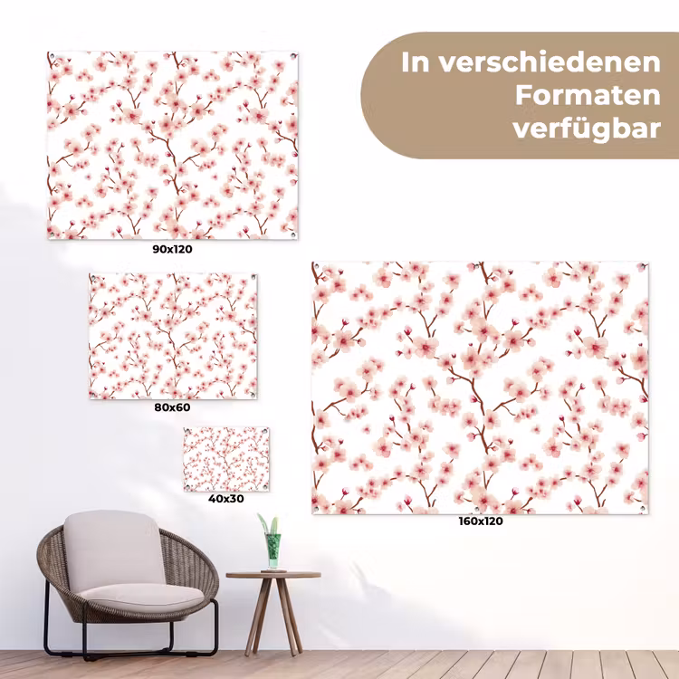 Kersenbloesem - Takken - Roze tuinposter los doek klein 239 -Xsfeer9_DE