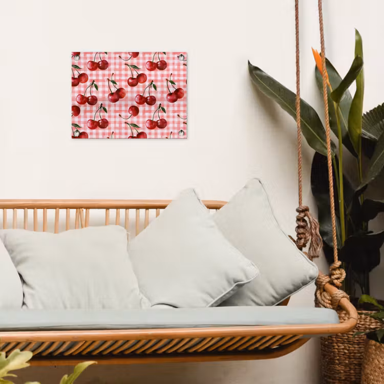 Kersen - Blokken - Rood tuinposter los doek klein 239 -sfeer7