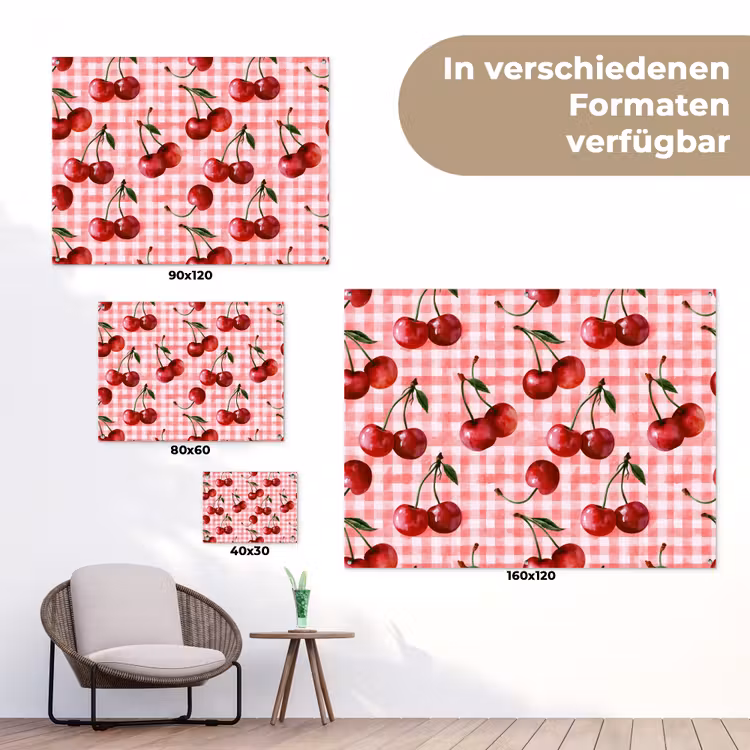 Kersen - Blokken - Rood tuinposter los doek klein 239 -Xsfeer9_DE