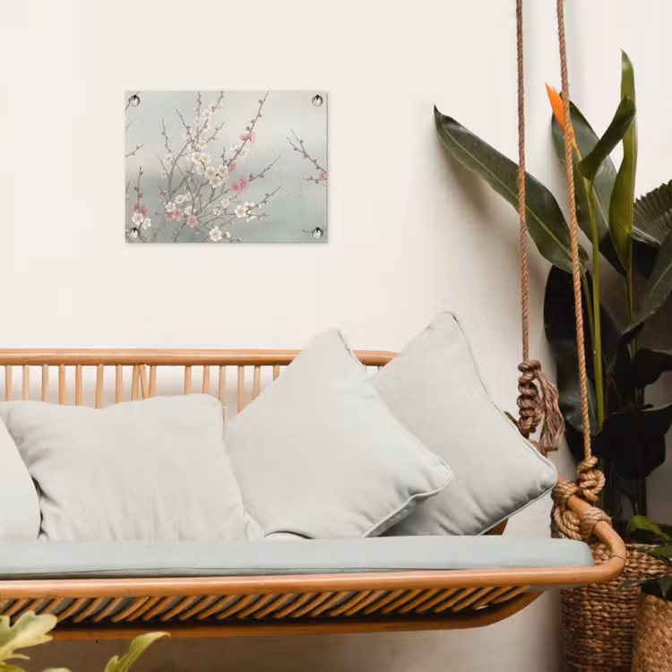 Kersen - Bloesem - Groen tuinposter los doek klein -sfeer7