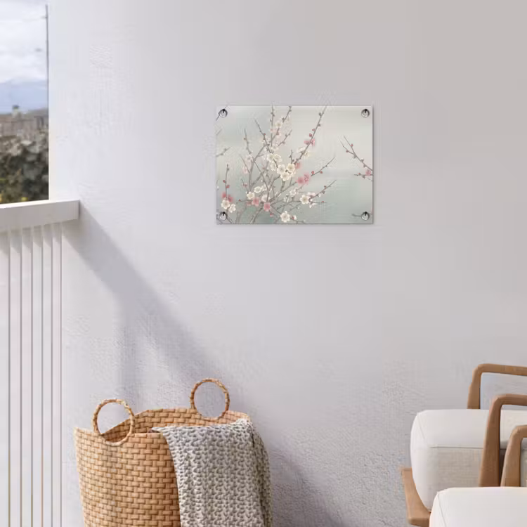 Kersen - Bloesem - Groen tuinposter los doek klein -sfeer8