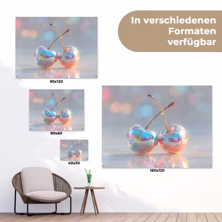 Kersen - Glanzend - Regenboogkleur tuinposter los doek klein -Xsfeer9_DE