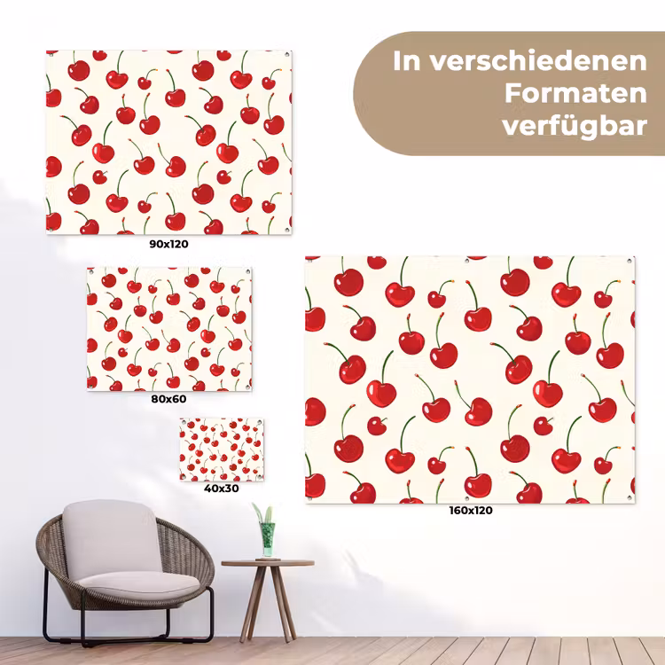 Kersen - Minimalistisch - Rood tuinposter los doek klein 239 -Xsfeer9_DE