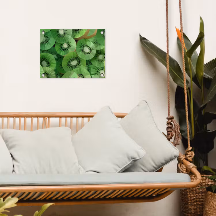 Kiwi - Groen - Pitten tuinposter los doek klein -sfeer7