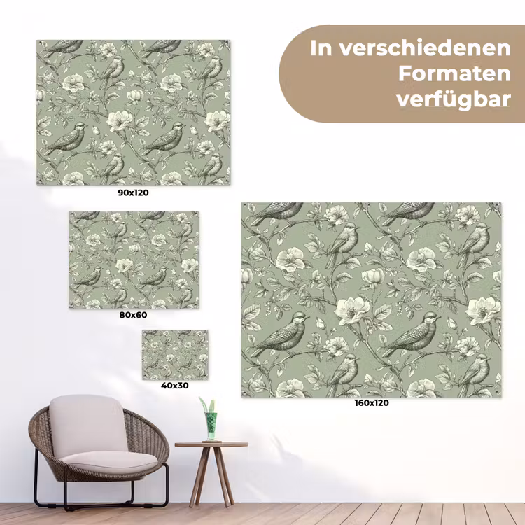 Klassiek - Botanisch - Groen tuinposter los doek klein 239 -Xsfeer9_DE