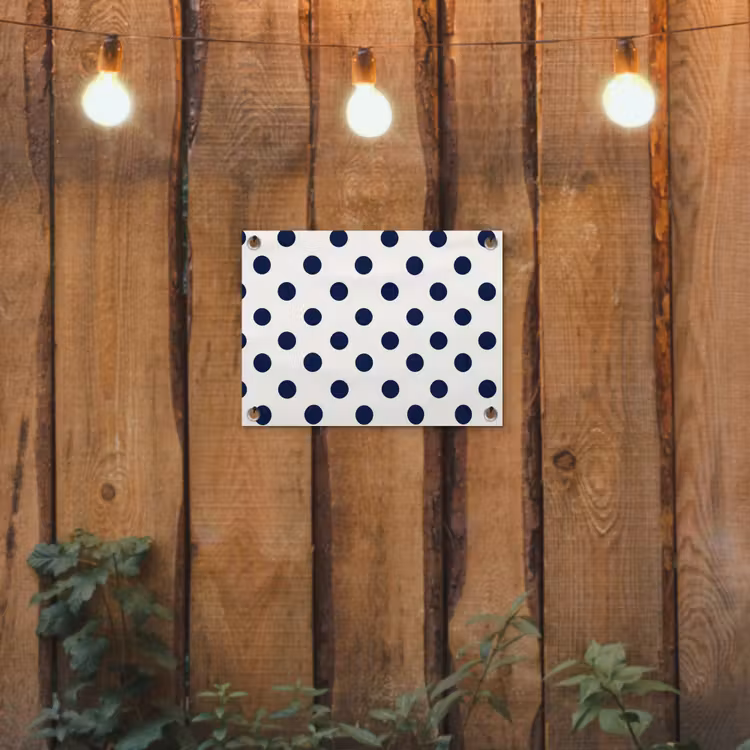 Klassiek - Stippen - Blauw tuinposter los doek klein 239 -sfeer1