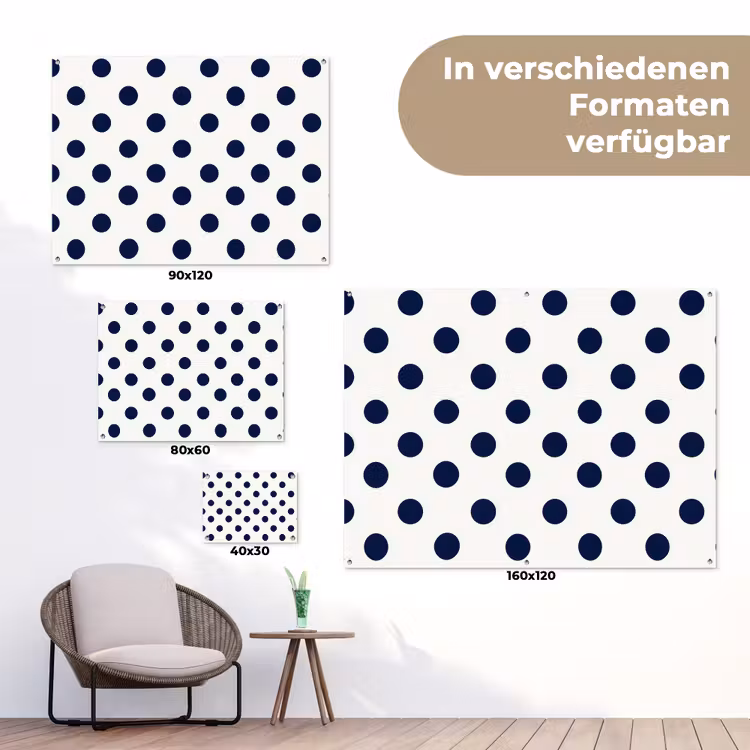 Klassiek - Stippen - Blauw tuinposter los doek klein 239 -Xsfeer9_DE