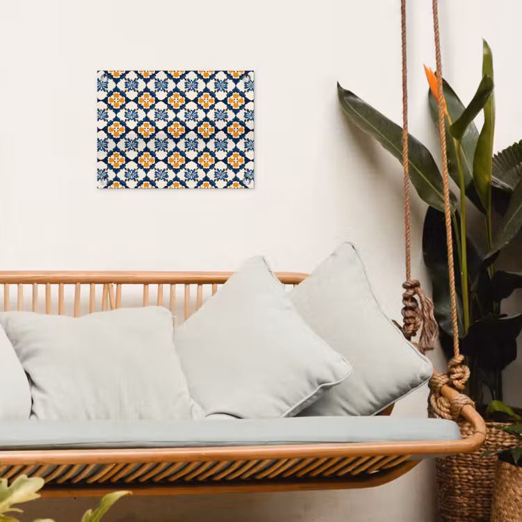 Klassiek - Geometrisch - Blauw tuinposter los doek klein 239 -sfeer7