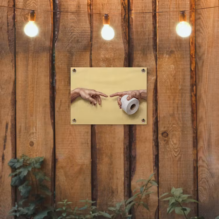 Klassiek - Kunst - Humor tuinposter los doek klein -sfeer1
