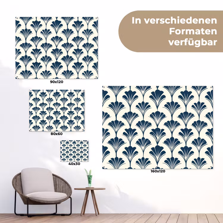 Klassiek - Motief - Blauw tuinposter los doek klein 239 -Xsfeer9_DE