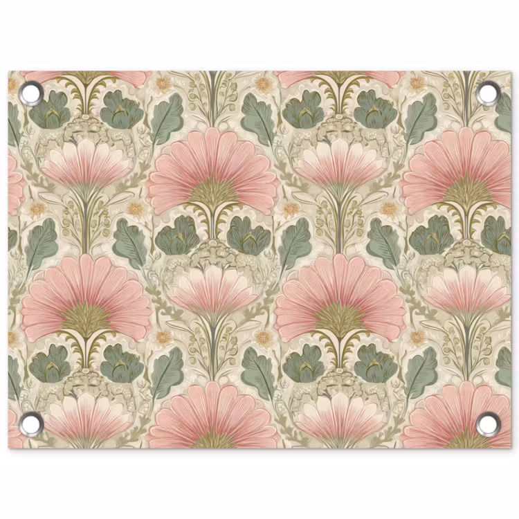 Klassiek - Patroon - Roze tuinposter los doek klein 239 -3d