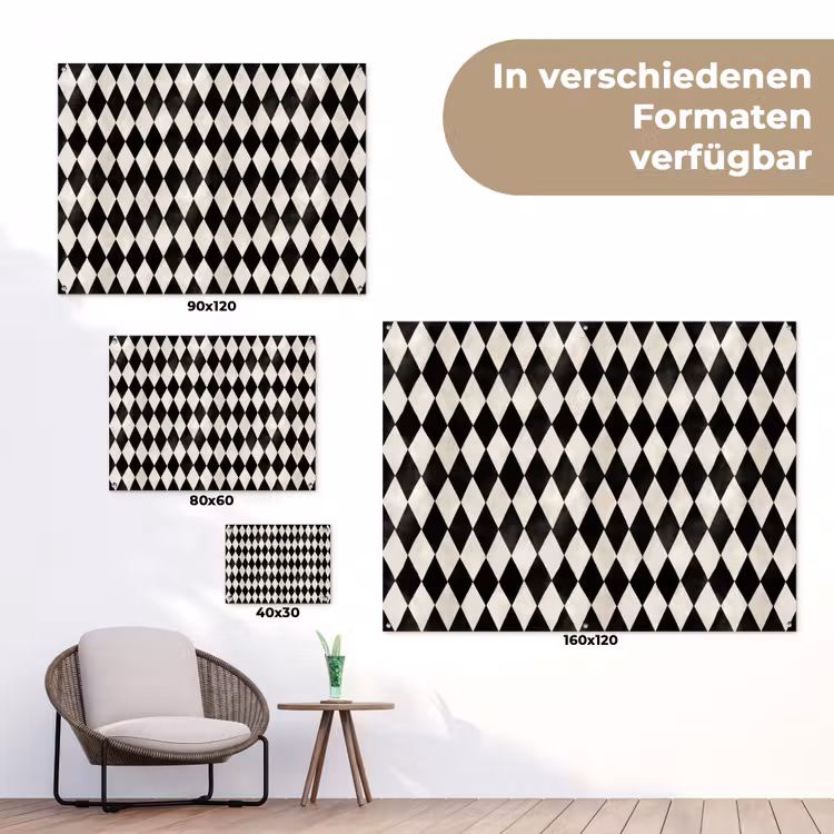 Klassiek - Patroon - Zwart tuinposter los doek klein 239 -Xsfeer9_DE