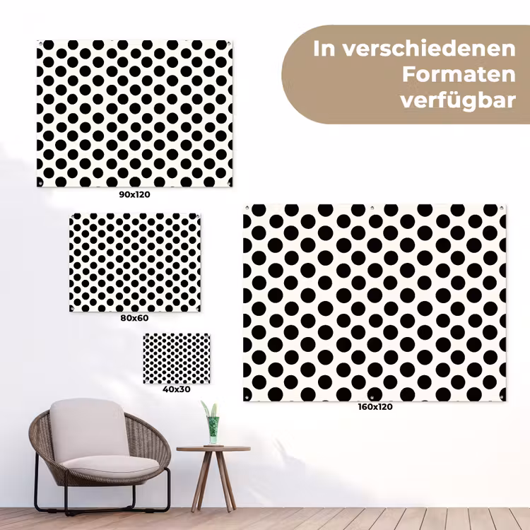Klassiek - Stippen - Zwart tuinposter los doek klein 239 -Xsfeer9_DE