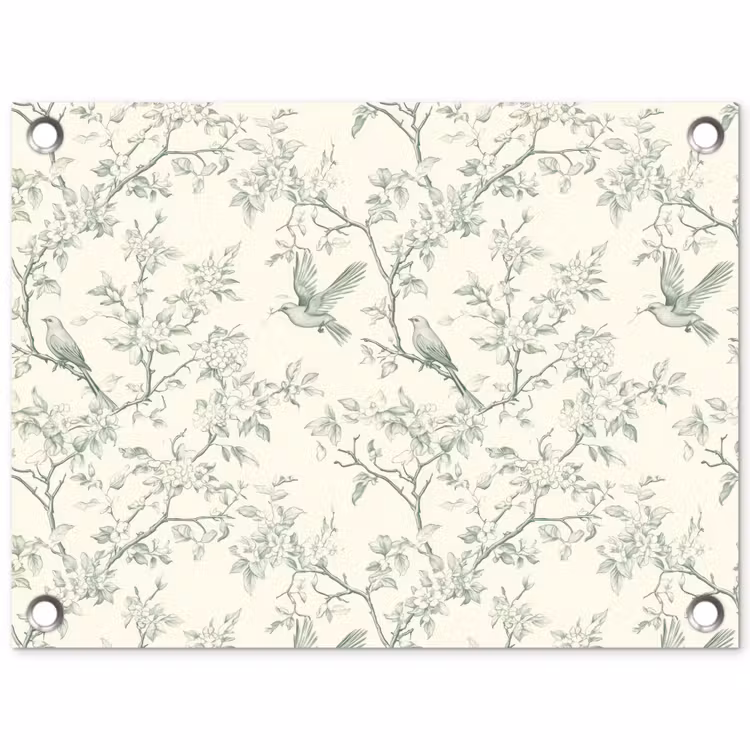 Klassiek - Vogels - Groen tuinposter los doek klein 239 -3d