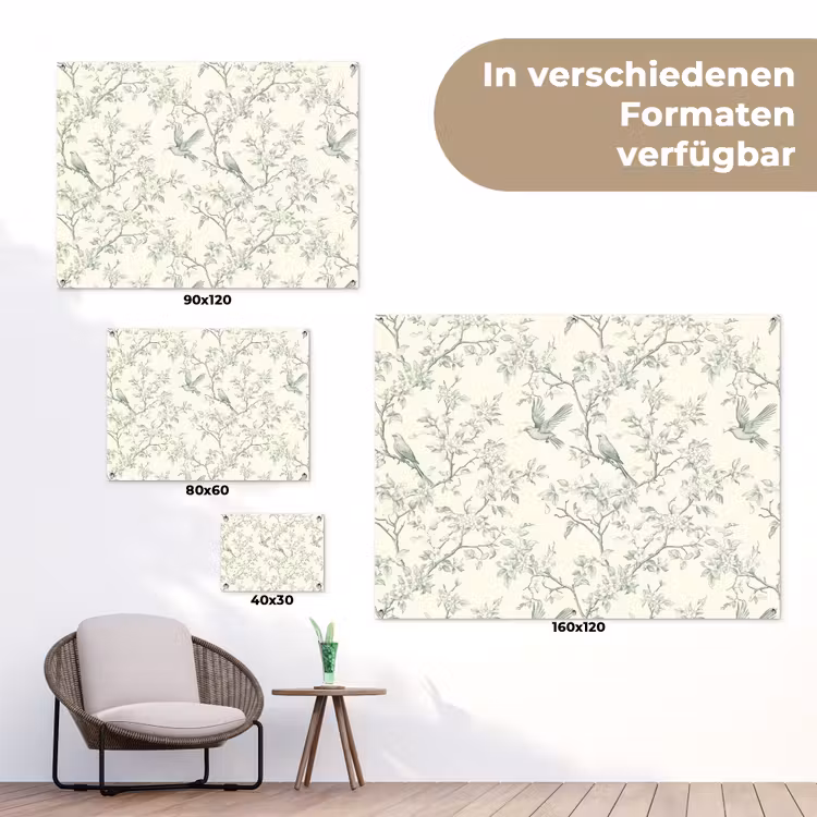Klassiek - Vogels - Groen tuinposter los doek klein 239 -Xsfeer9_DE
