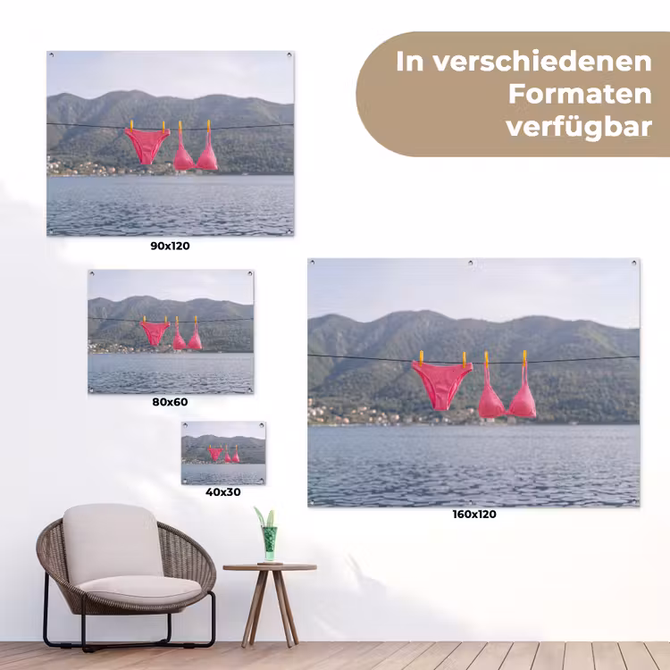 Kleding - Badkleding - Waslijn - Zomer - Roze tuinposter los doek klein -Xsfeer9_DE