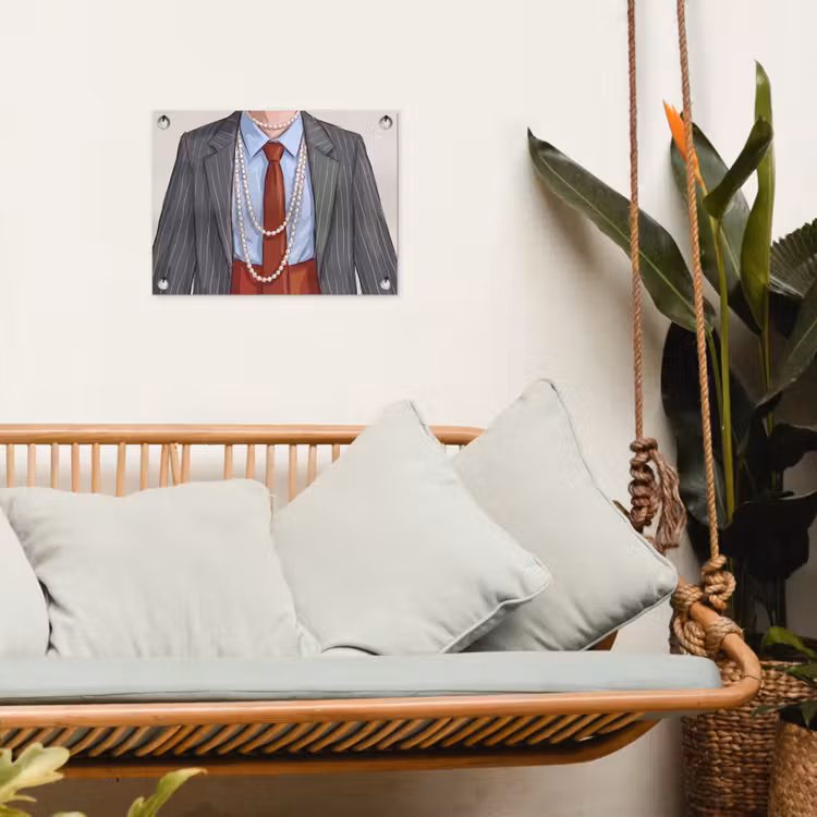 Kleding - Strik - Parels - Klassiek - Mode tuinposter los doek klein -sfeer7