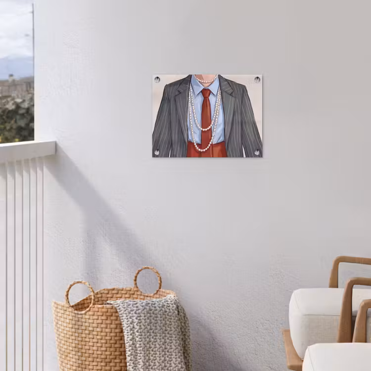 Kleding - Strik - Parels - Klassiek - Mode tuinposter los doek klein -sfeer8
