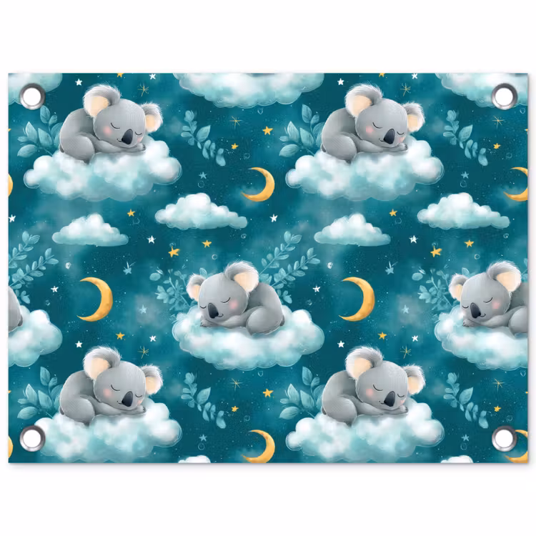 Koala's - Betoverend - Blauw tuinposter los doek klein 239 -3d