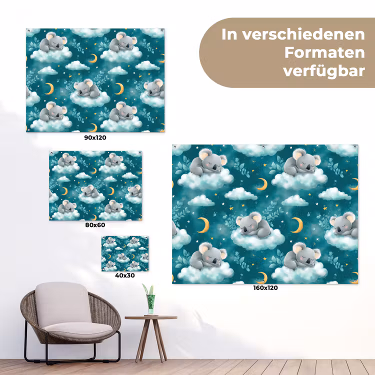 Koala's - Betoverend - Blauw tuinposter los doek klein 239 -Xsfeer9_DE