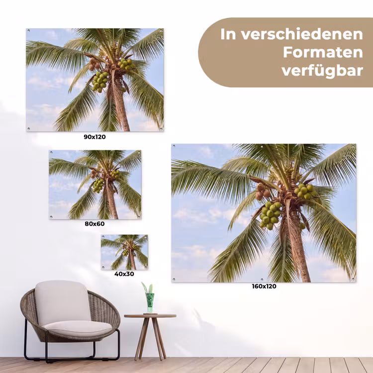 Kokosnoot - Boom - Tropisch - Natuur - Groen tuinposter los doek klein -Xsfeer9_DE