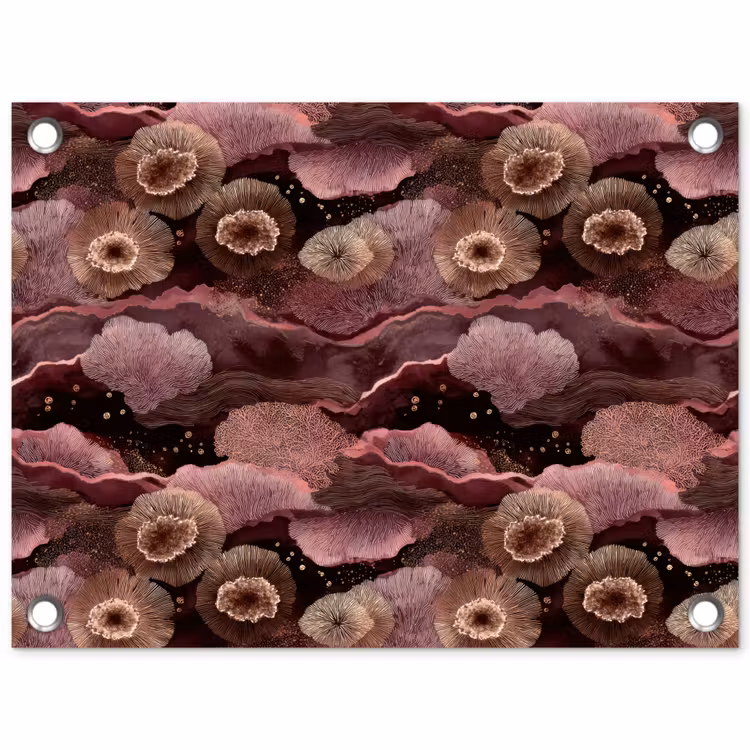 Koraal - Organisch - Roze tuinposter los doek klein 239 -3d