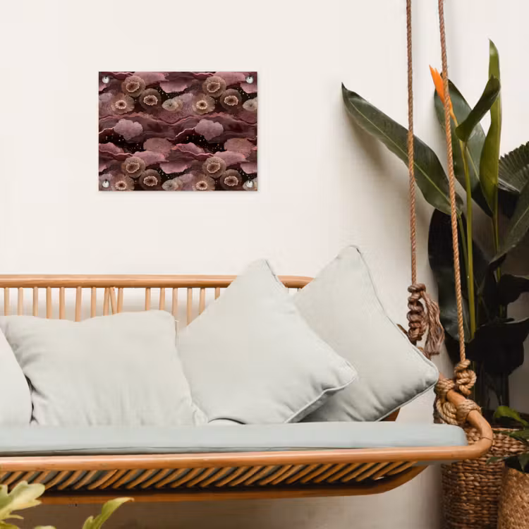 Koraal - Organisch - Roze tuinposter los doek klein 239 -sfeer7